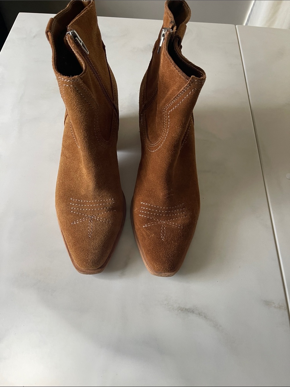 Dolce Vita Slima Suede Western Ankle Boots